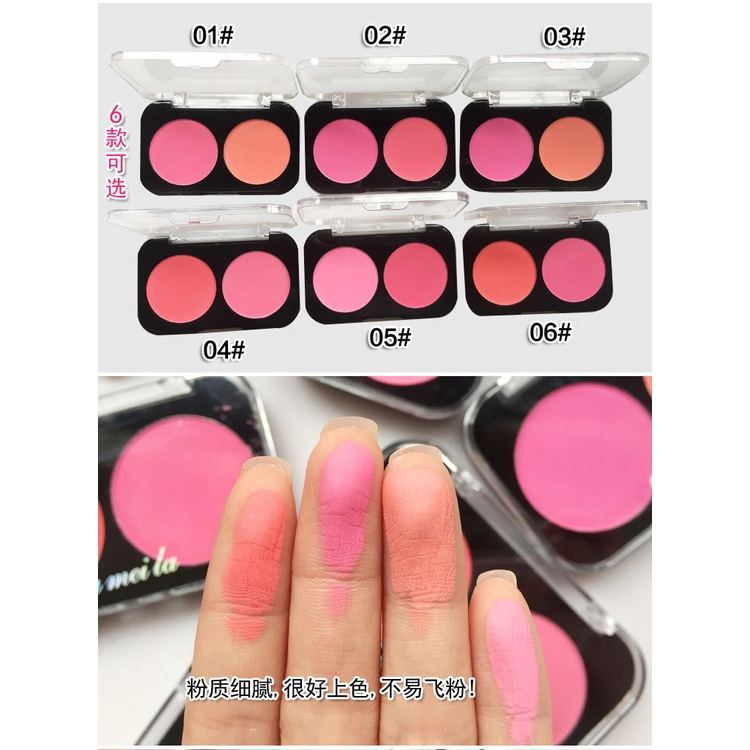 Beauty Jaya - Lameila Blush On Palet 6 Varian Warna Mineral Pigment Blusher Powder 2in1 Tahan Lama