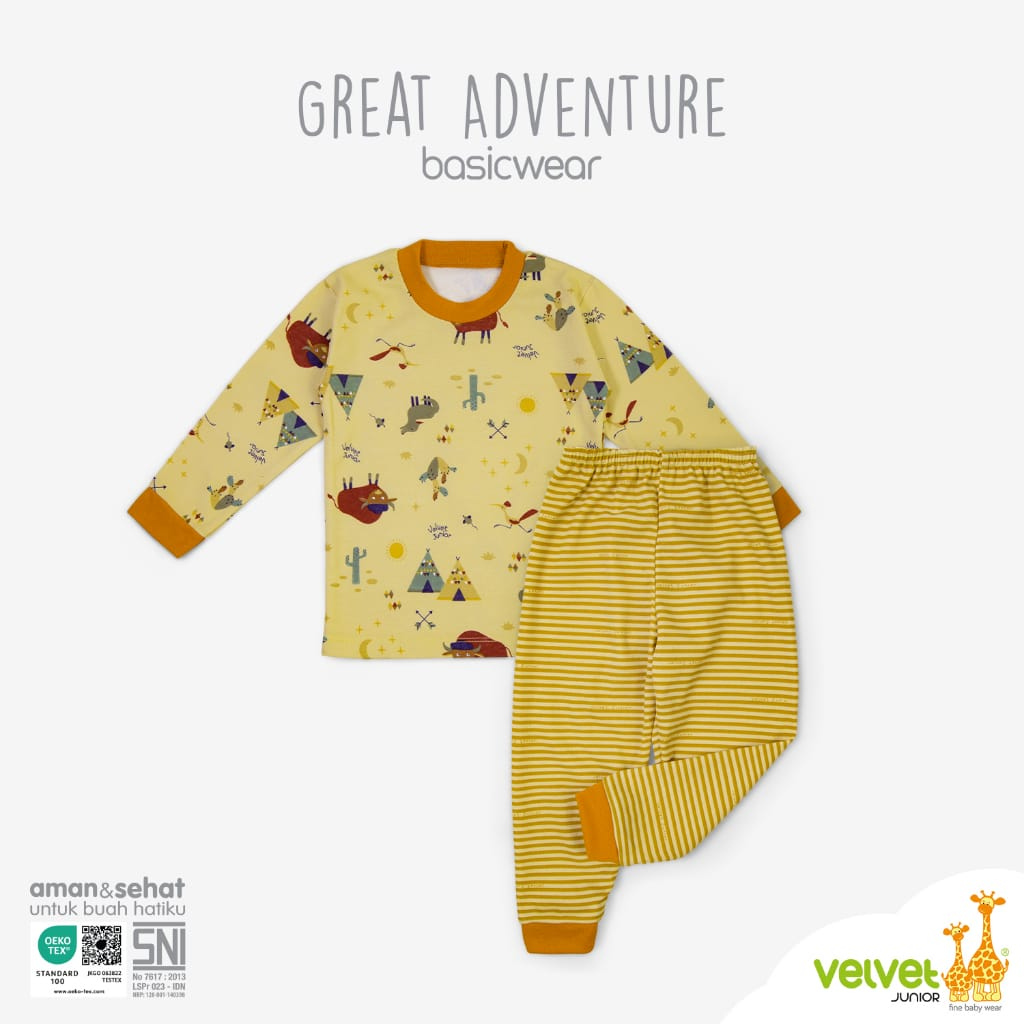 Velvet Junior Setelan Panjang Kancing Pundak - Great Adventure