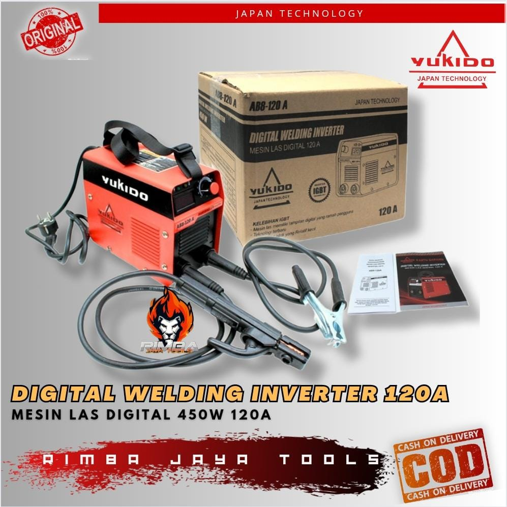 Mesin Las Listrik Digital Trafo Las 450 Watt IGBT 120A Yukido low watt Japan Teknologi