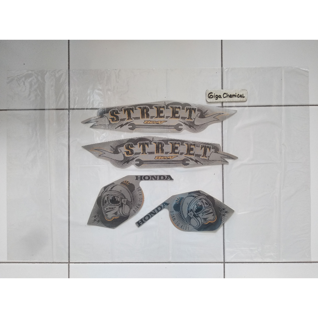 Striping Sticker Lis Honda Beat Street  2022 2023 Silver Original