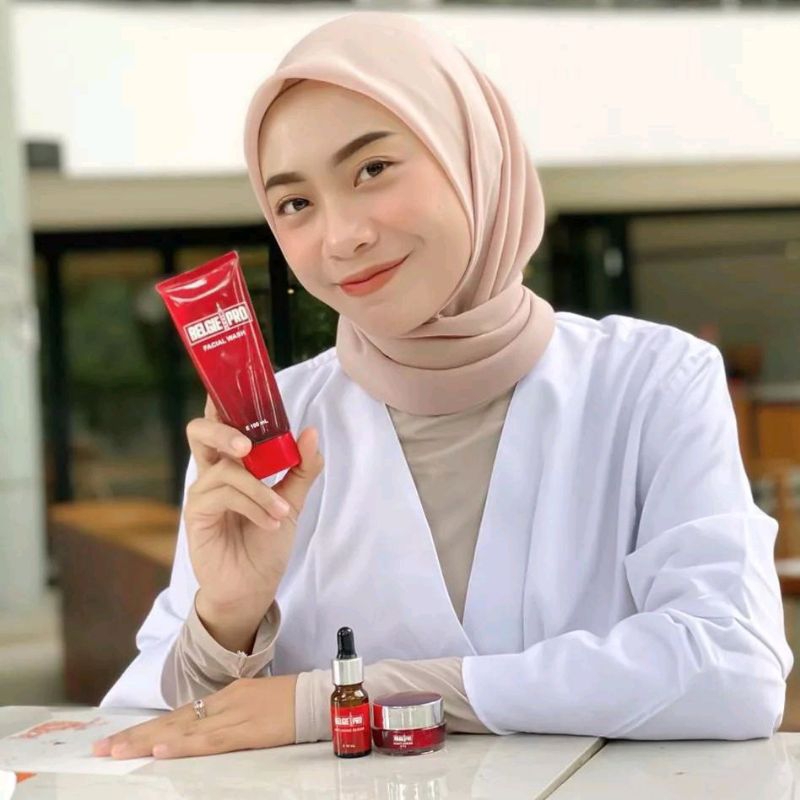 belgie pro skincare bpom halal/ paket skincare belgie pro face wash, serum, day cream, & night cream