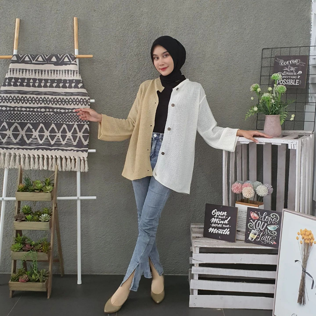 (COD Free Ongkir) KAY OUTHER CARDY RAJUT  Wanita Murah Terbaru Trendy Grosir Pakaian Outwear Bandung