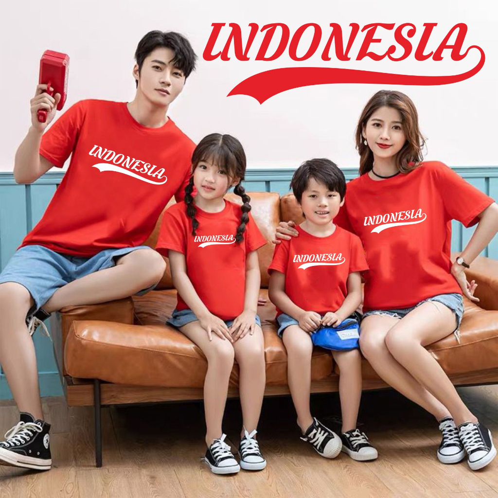 Kaos katun combed 30s tshirt 17Agustus indonesia unisex cewek cowok size S-XXL