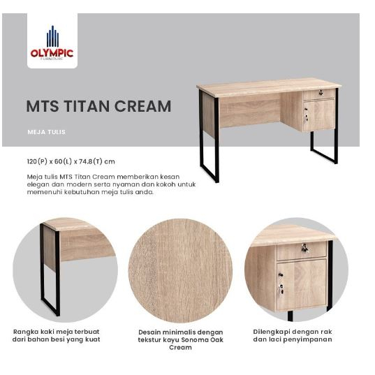 MEJA KERJA MINIMALIS KAKI BESI MEJA KANTOR BESI