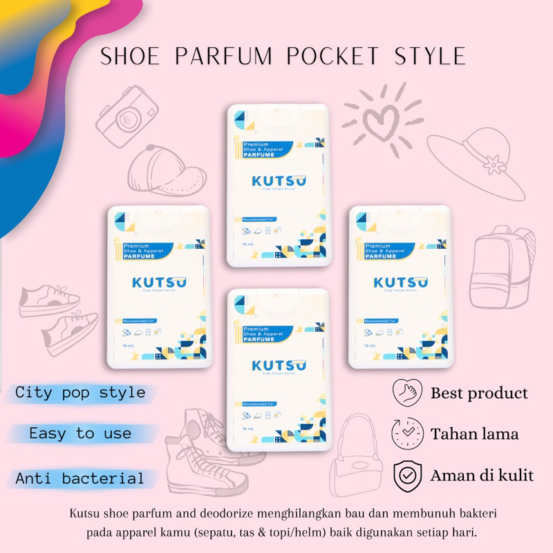 Shoe parfum pengharum pewangi penghilang anti bau sepatu anti bakteri TEKNOLOGI JEPANG  18 ml by kutsu