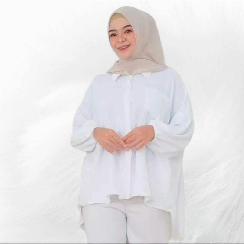 Kemeja Diva Blouse Jumbo Blouse Wanita Atasan Wanita Atasan Oversize Cringkle Rayon Atasan Hijab Blouse Muslimah Pakaian Wanita Fashion Trend Busui&amp;Friendly Cod