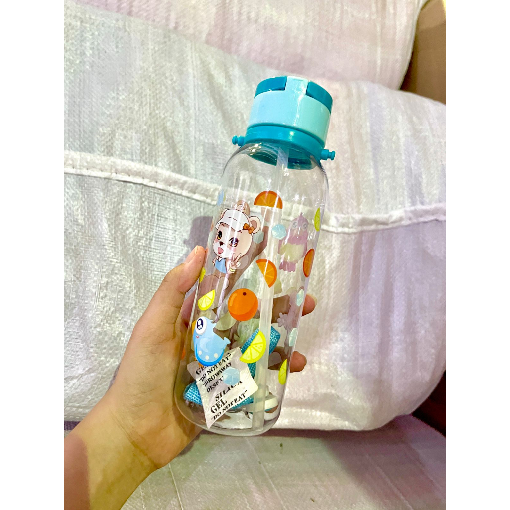 2175 Botol Minum Air Karakter Beruang Animal - Botol Minum Anak Dengan Sedotan 480ML - Botol Anak Sekolah Anti Tumpah