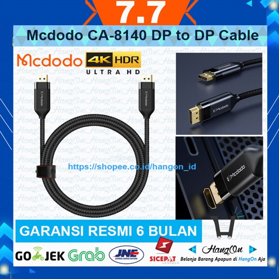 Mcdodo 4K UHD Kabel DisplayPort DP to DisplayPort DP Cable 2M CA-8140