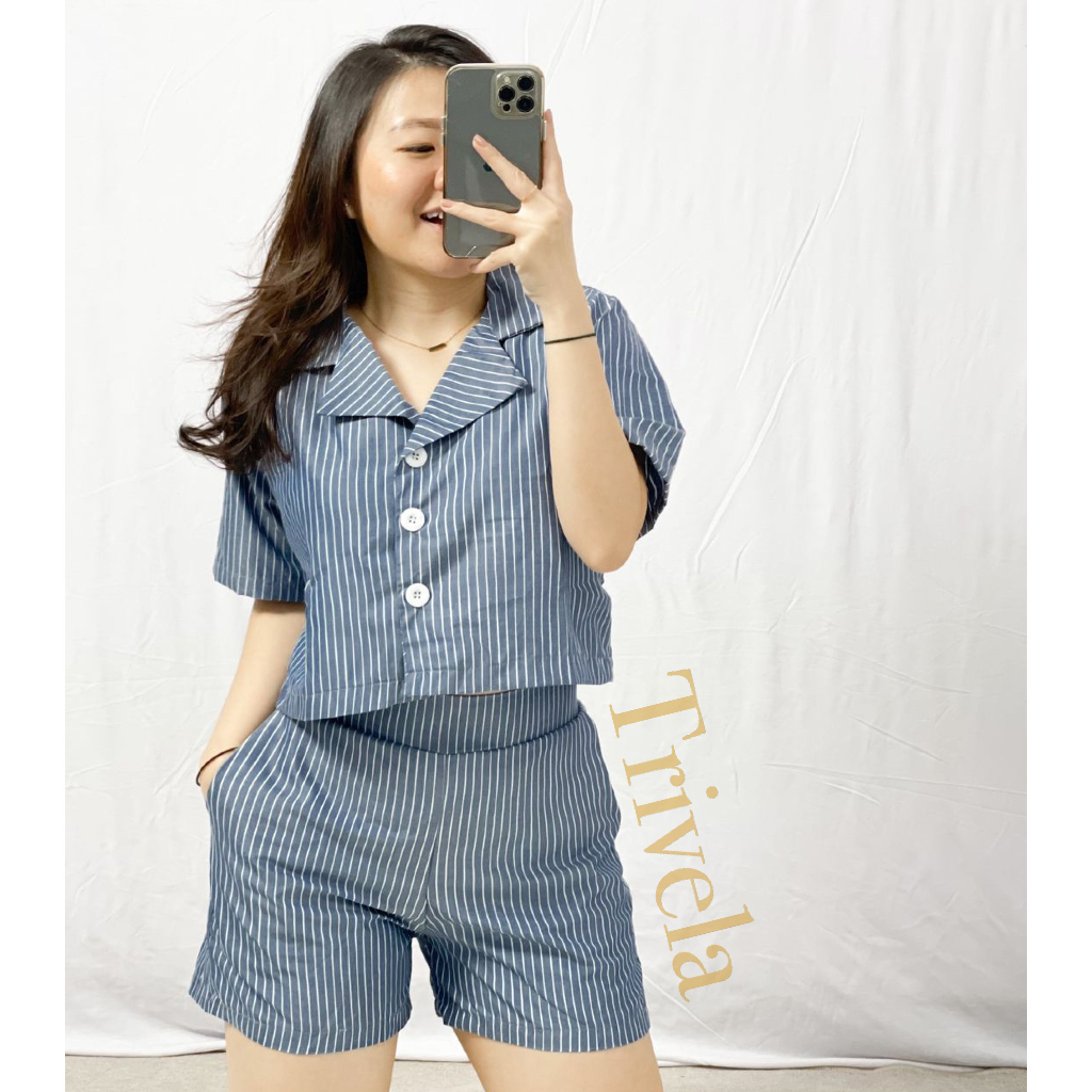 TRIVELA - CAMILE SET SALUR / SETELAN CELANA PENDEK WANITA / CAMILE SJJ