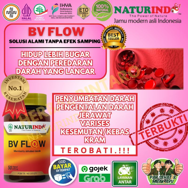 BV FLOW Obat Keram Kesemutan Kebas Lancarkan Peredaran Darah NATURINDO