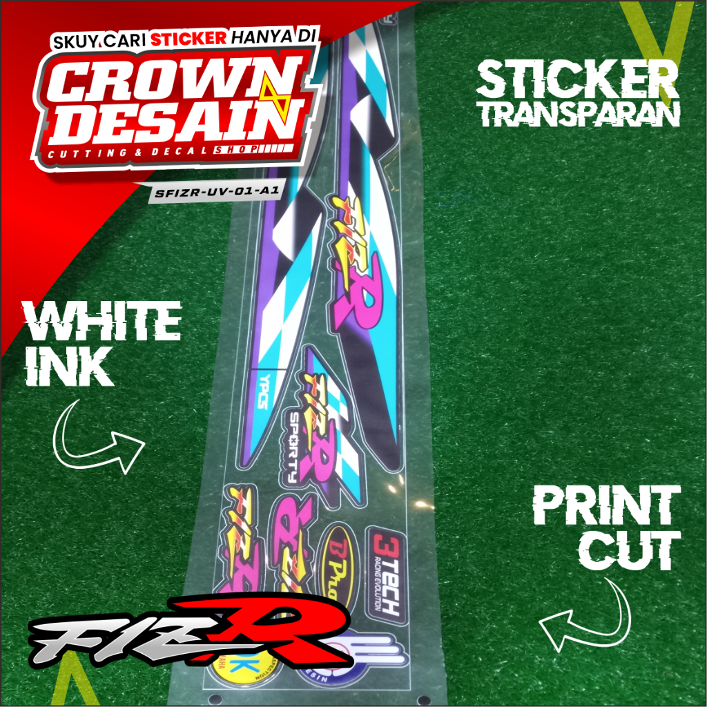 Striping UV Transparan FIZR Racing - Stiker Lis Transparan FIZR Desain Racing Simple - SFIZR-UV