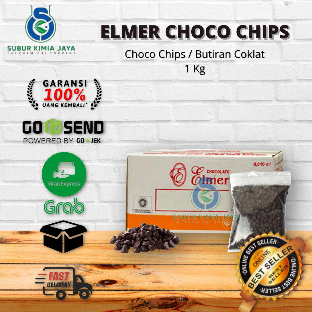 

Elmer Choco Chips 1 Kg / Butiran Coklat / Cone Chochips All Varian