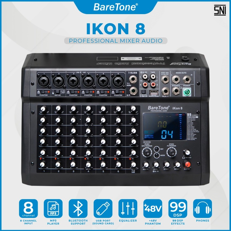 MIXER AUDIO BARETONE IKON8 IKON 8 8CH GARANSI ORIGINAL