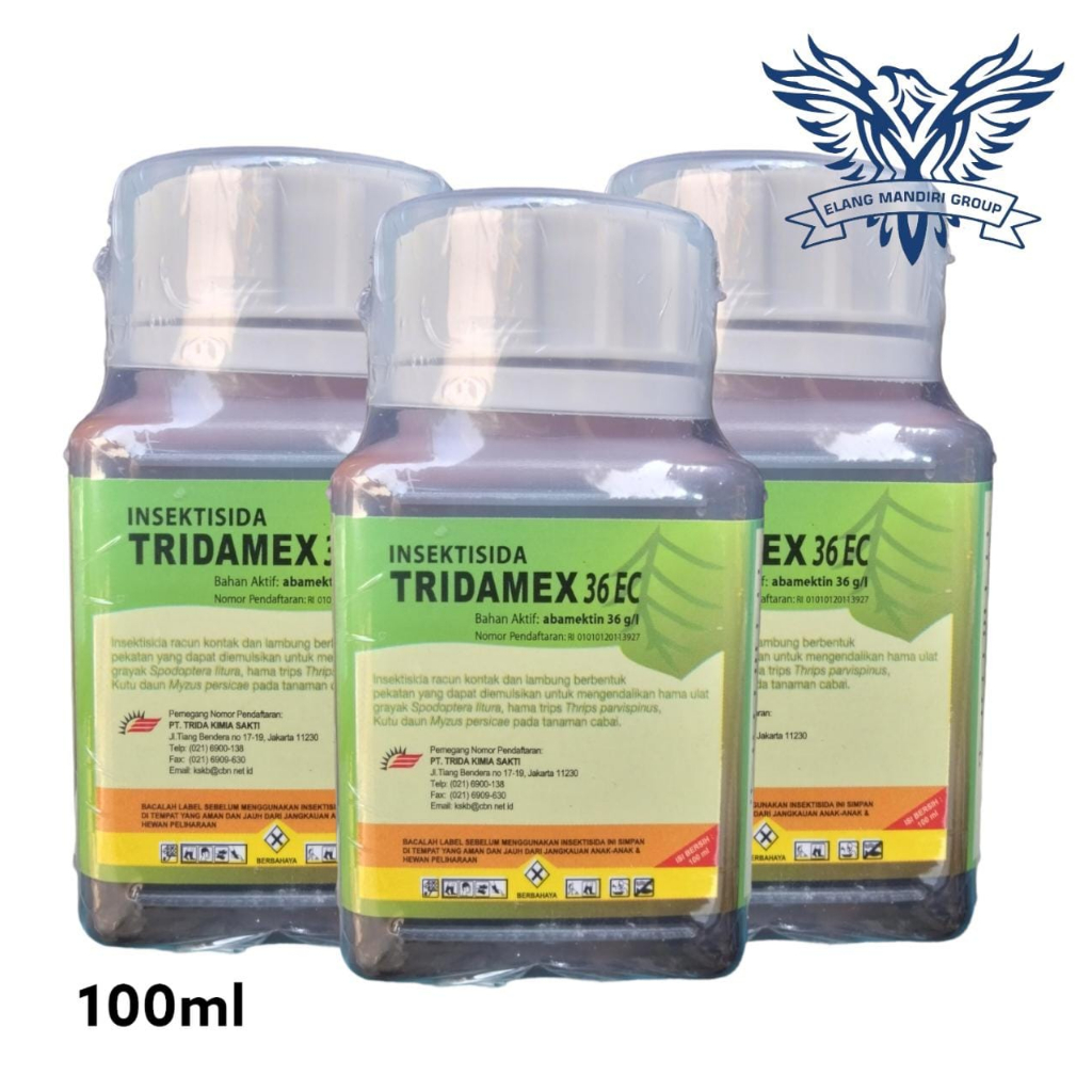 TRIDAMEX 36 EC 100 ml Insektisida Abamektin 36 g/l Untuk Mengendalikan Hama Ulat Grayak Abacel Mecking Stadium Demolish Trida Kimia Sakti