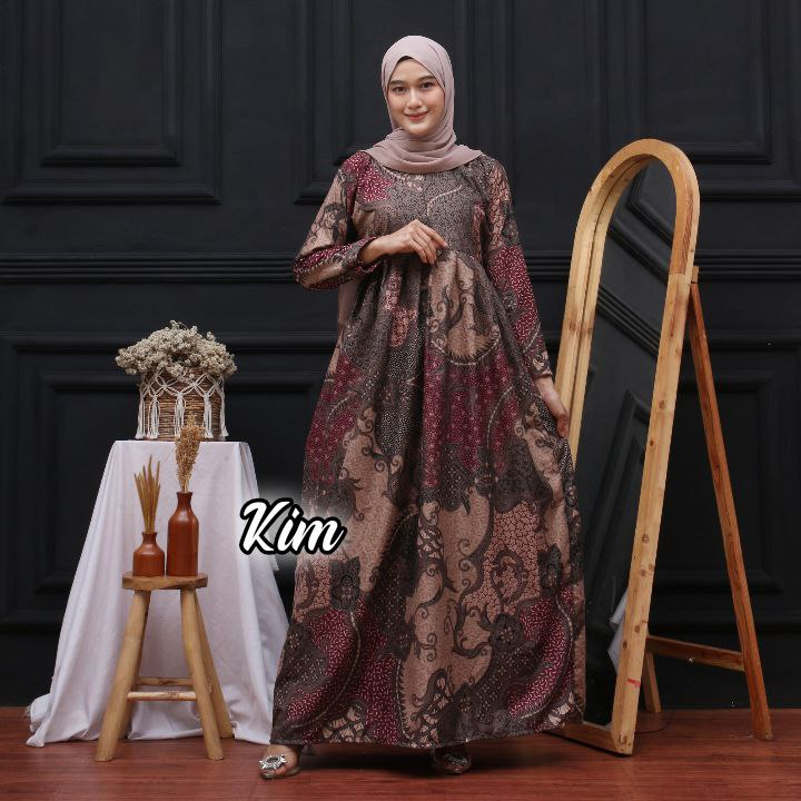 BATIK KALONGAN | GAMIS BAHAN POLYMICRO BATIK PEKALONGAN ALL SIZE