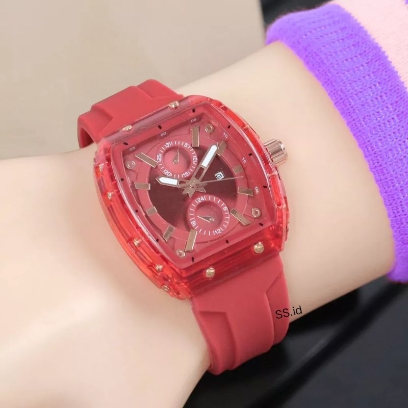 SS.id READY JAM TANGAN WANITA FS TANGGAL AKTIF/JAM WANITA TALI KARET.