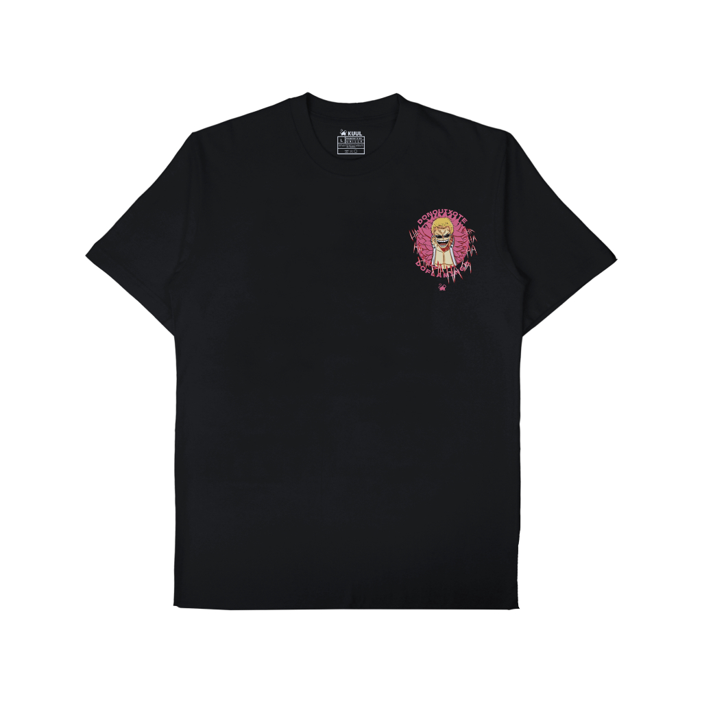 KAOS ANIME ONEPIECE DONQUIXOTE DOFLAMINGO HITAM | Baju Distro Pria Wanita - KUUL INDUSTRIES