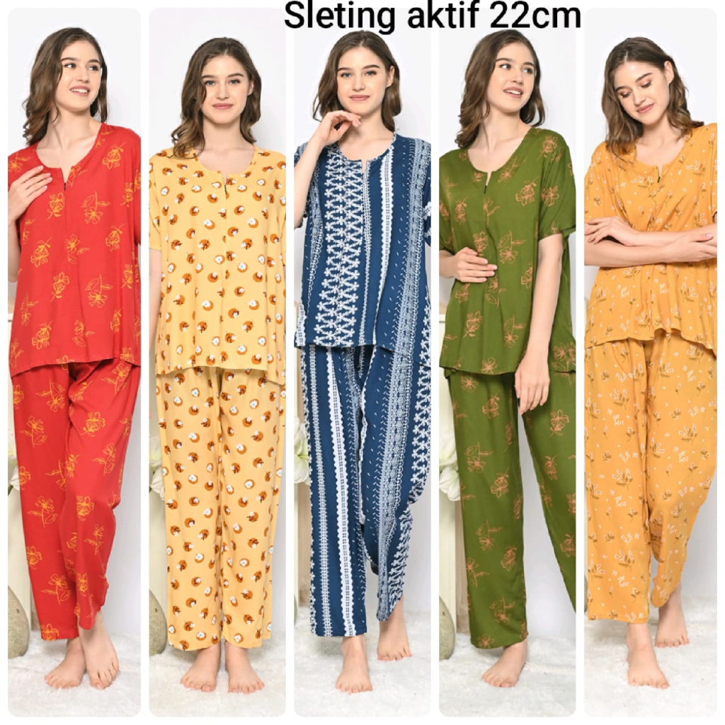 PAKET USAHA 10PC BEBAS PILIH MOTIF PIYAMA LENGAN PENDEK SLETING BUSUI CELANA PANJANG