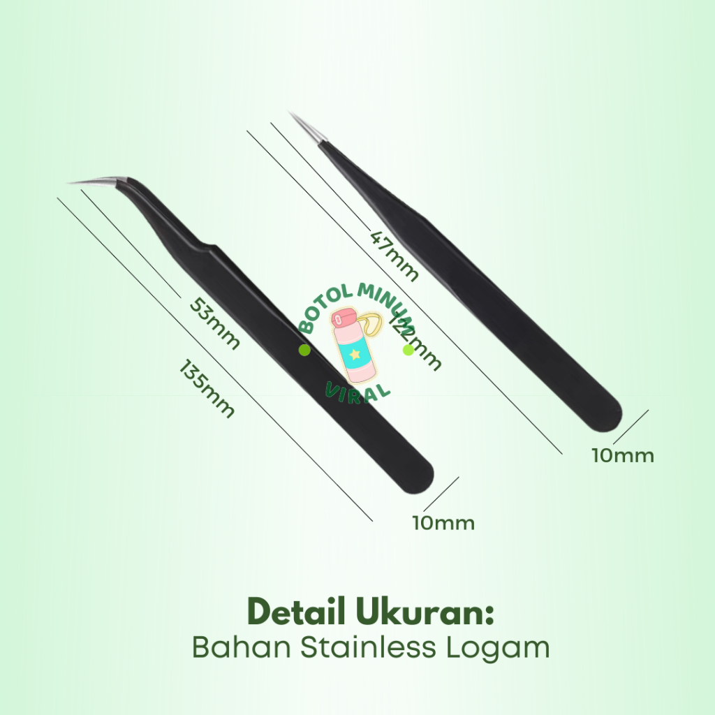 Pinset Sticker Tweezer Stainless Steel Jepang Anti Statis Capit Stiker Korea