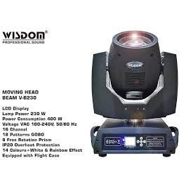 Moving Head Beam 230 Watt Garansi Resmi Wisdom (harga 1pasang)