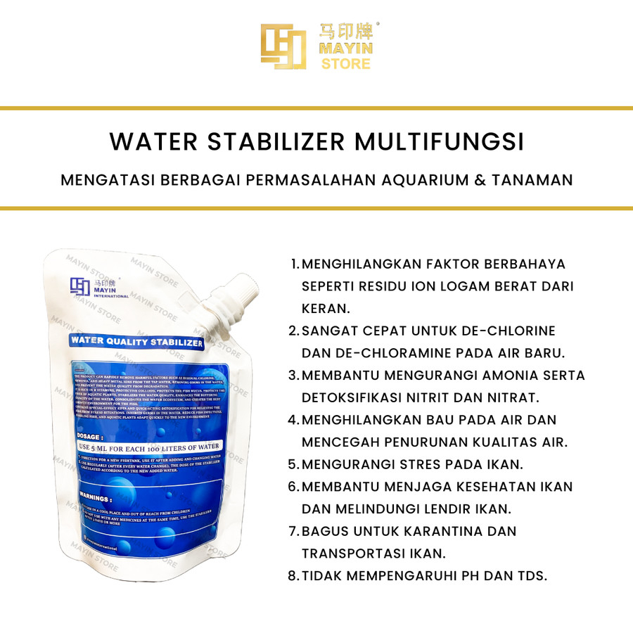 MAYIN Water Quality Stabilizer Vitamin Ikan Penjernih Air Amonia