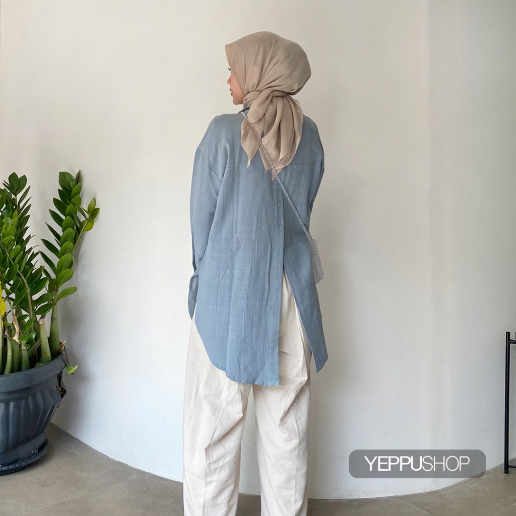 MIRAE Shirt | Kemeja Casual Kuliah Kemeja Kantor Basic Berbahan Linen [YEPPUOUTFIT]