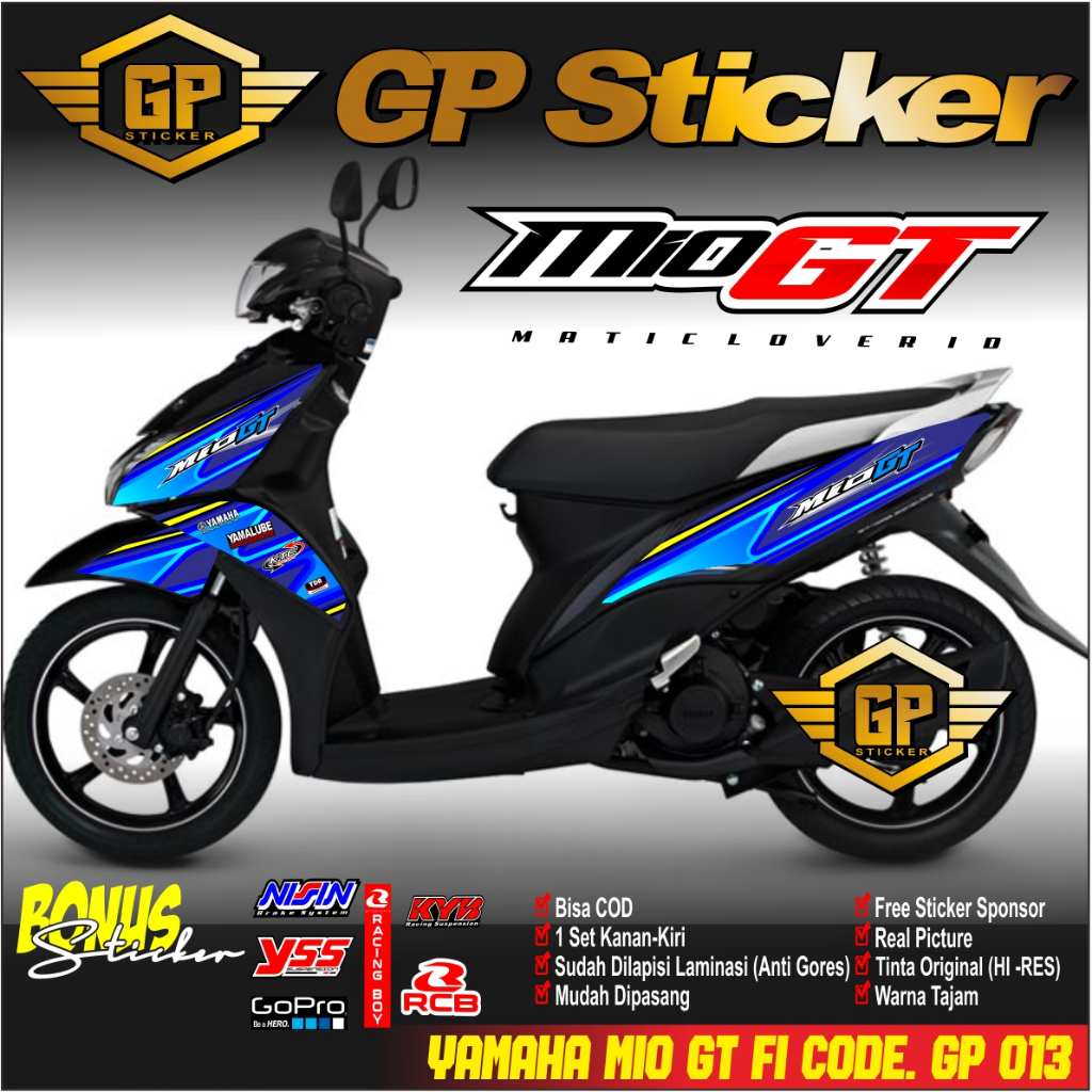 Sticker Striping MIO GT - Stiker Striping Vinyl/Hologram Variasi Motor MIO GT Desain Racing GP 013