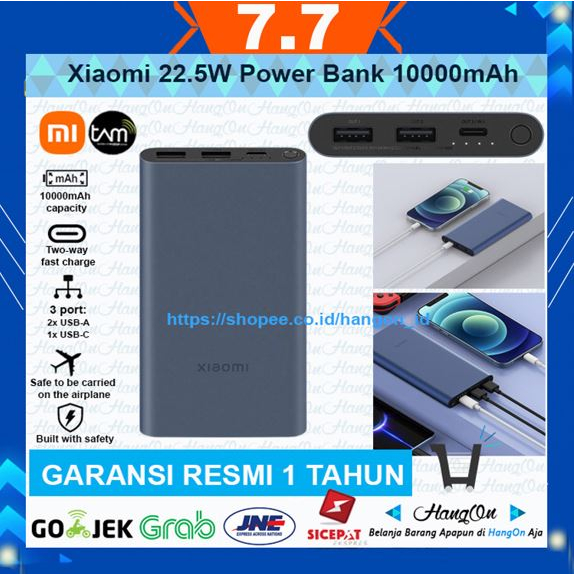 Xiaomi 22.5W Powerbank 10000mAh USB Type C PD QC Fast Charging 22.5 W Original Bergaransi Resmi