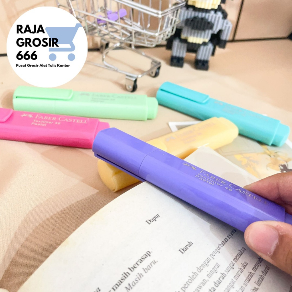 

Faber-Castell Textliner 46 Pastel Highlighter Stabilo Textmarker Warna Soft lucu unik alat tulis kantor COD