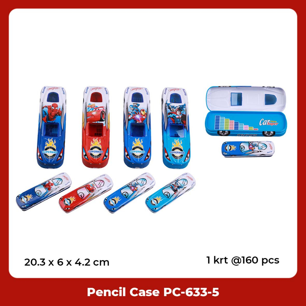 Tempat Pensil / Pencil Case / Kotak Pensil Kaleng Motif Mobil Fancy Lucu PC-633-5