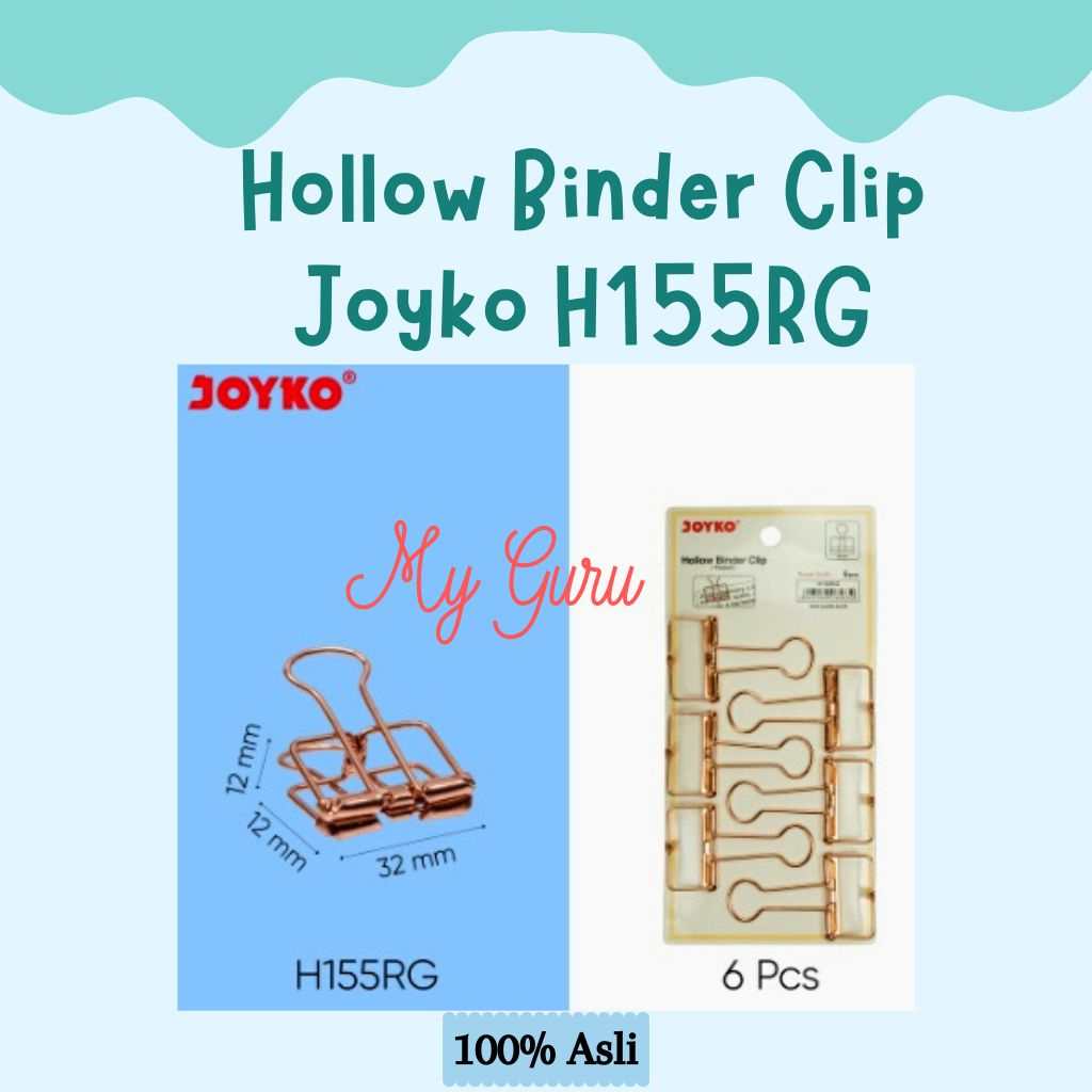 

[CARD] HOLLOW BINDER CLIP COLOR / KLIP PENJEPIT KERTAS ROSE GOLD JOYKO H-155-RG