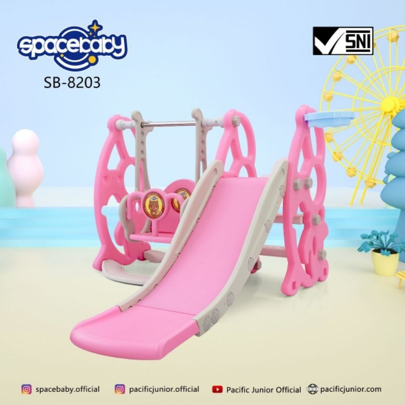 Mainan Anak Perosotan Ayunan Slide Swing Model Dino SB 8203 By Spacebaby