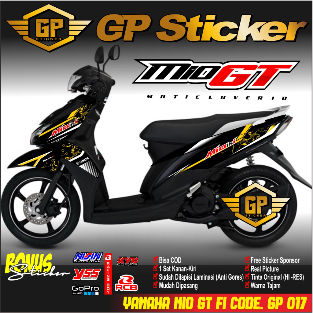 STRIPING Mio GT Semi Full Body Stiker Mio GT Variasi Semi Full Body Striping Mio GT Variasi vinyl/ H