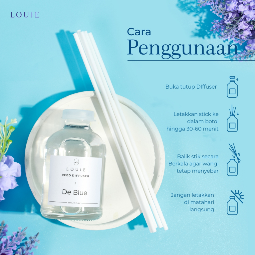 Louie Luxury Air Humidifier Diffuser Difuser Disfuser Aromaterapi Aromatherapy Red Reed Diffuser Difuser Disfuser Pengharum Pewangi Ruangan Kamar Mandi Kamar Tidur Toilet Mobil Aromaterapi Aromatherapy 50ml