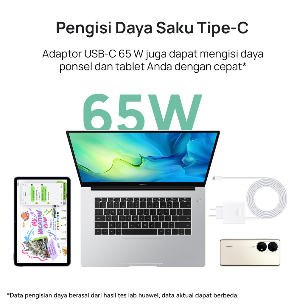 [ 𝗛𝗨𝗔𝗪𝗘𝗜 ] HUAWEI MATEBOOK D15  - AMD Ryzen 7 5700U ( RAM 8GB SSD 512GB ) 15 Inch IPS Windows 11 - CICILAN 0%