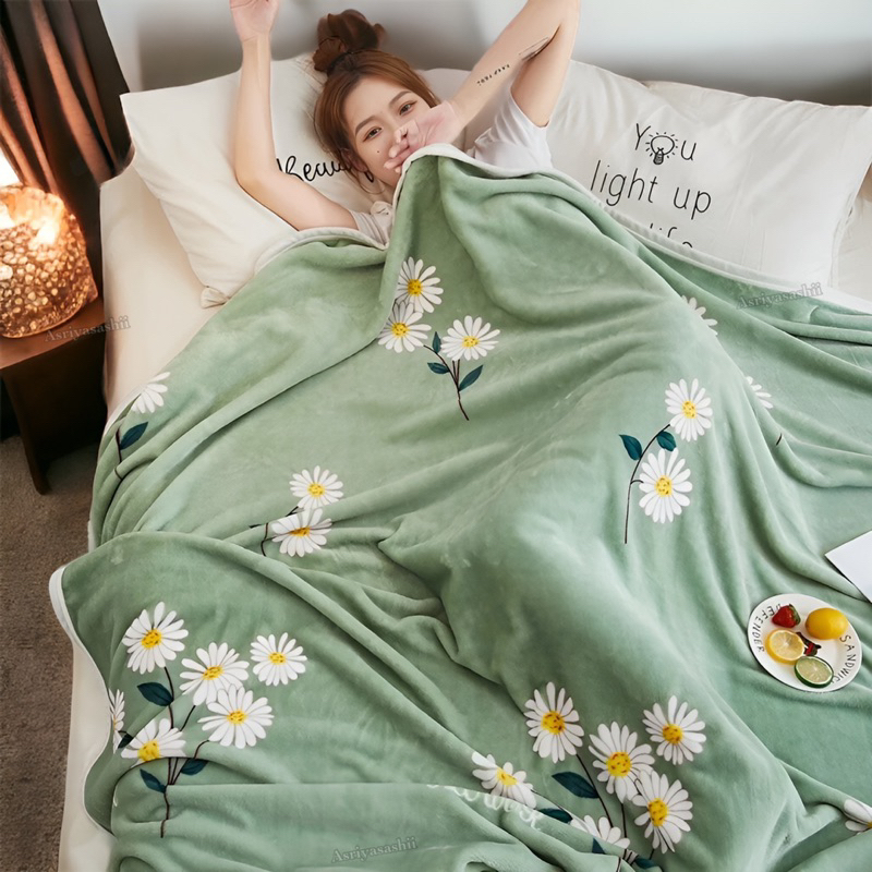 Selimut Bulu Halus Ukuran KING 180x200 Motif Keren Terlaris Termurah Asriyasashii Berkualitas