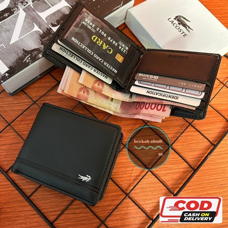 Dompet Pria Kulit Semi Logo/ Cod Dompet Lipat Embos Kulit impor