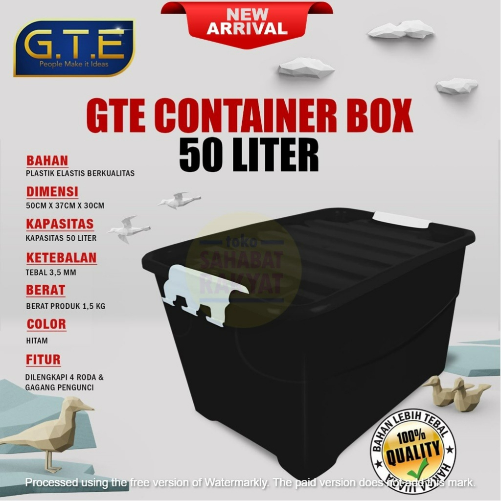 Container Box Hitam 50L GTE