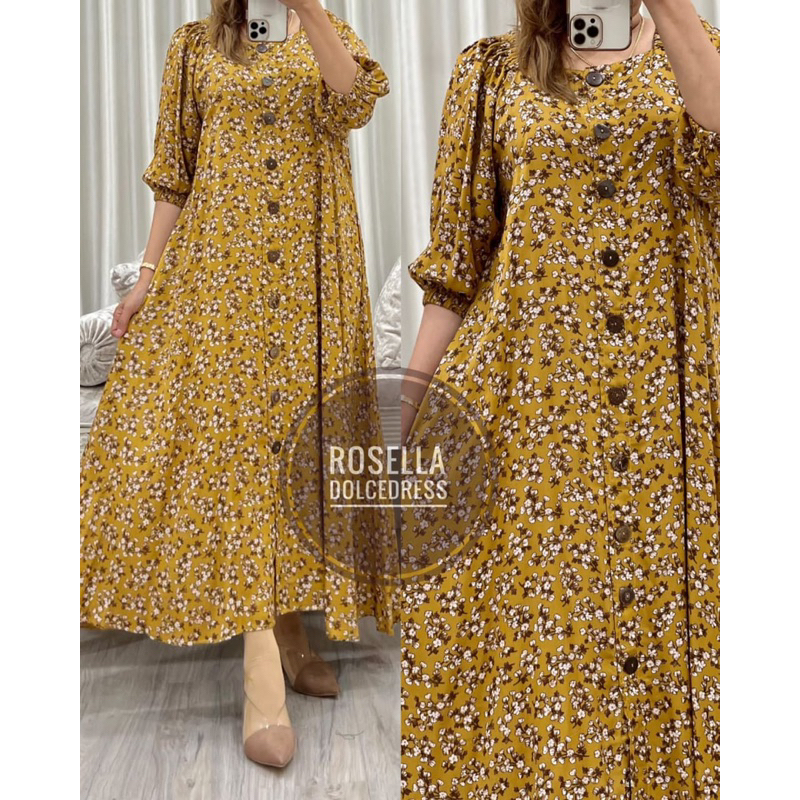 Daster Arab Dolce ROSELA Midi Dress Rayon Bumil Busui Best Seller