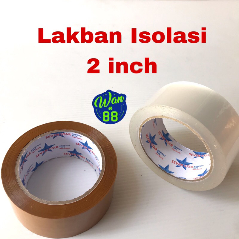 

Lakban Isolasi 2 inch (45 mm x 80 Yard)Bening/Coklat Seven Star
