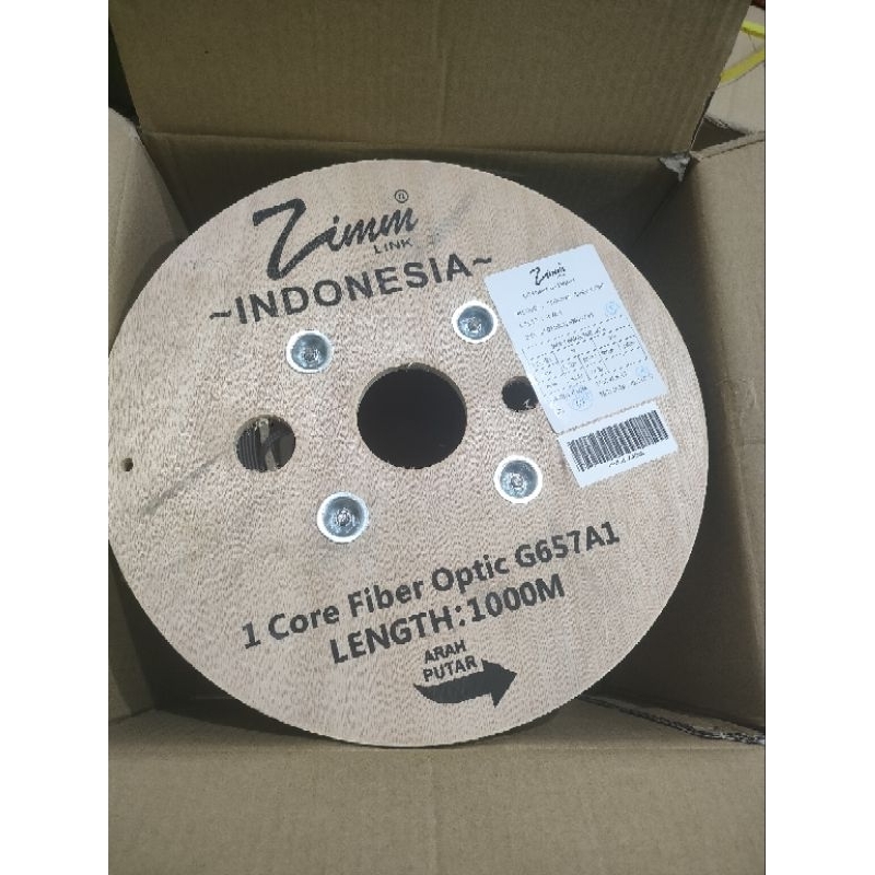 ZIMM Link Kabel FTTH Dropcore Drop core 1 core 3 Seling kawat hasbelan 1000 meter fiber optic 1Core 3Seling  ZIMMLINK