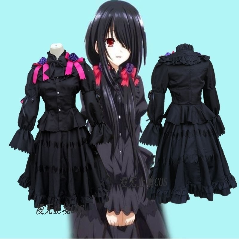 [MikanHiro Store] Kurumi Tokisaki date A live black Dress Costume Cosplay