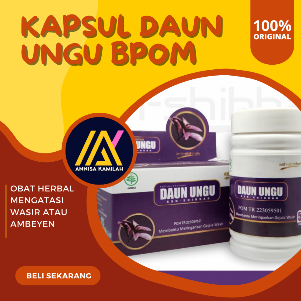 Kapsul Daun Ungu Ashihah / Obat Untuk Wasir Ambeien | Kapsul Daun Ungu Ash-Shihhah | Daun Ungu Obat 