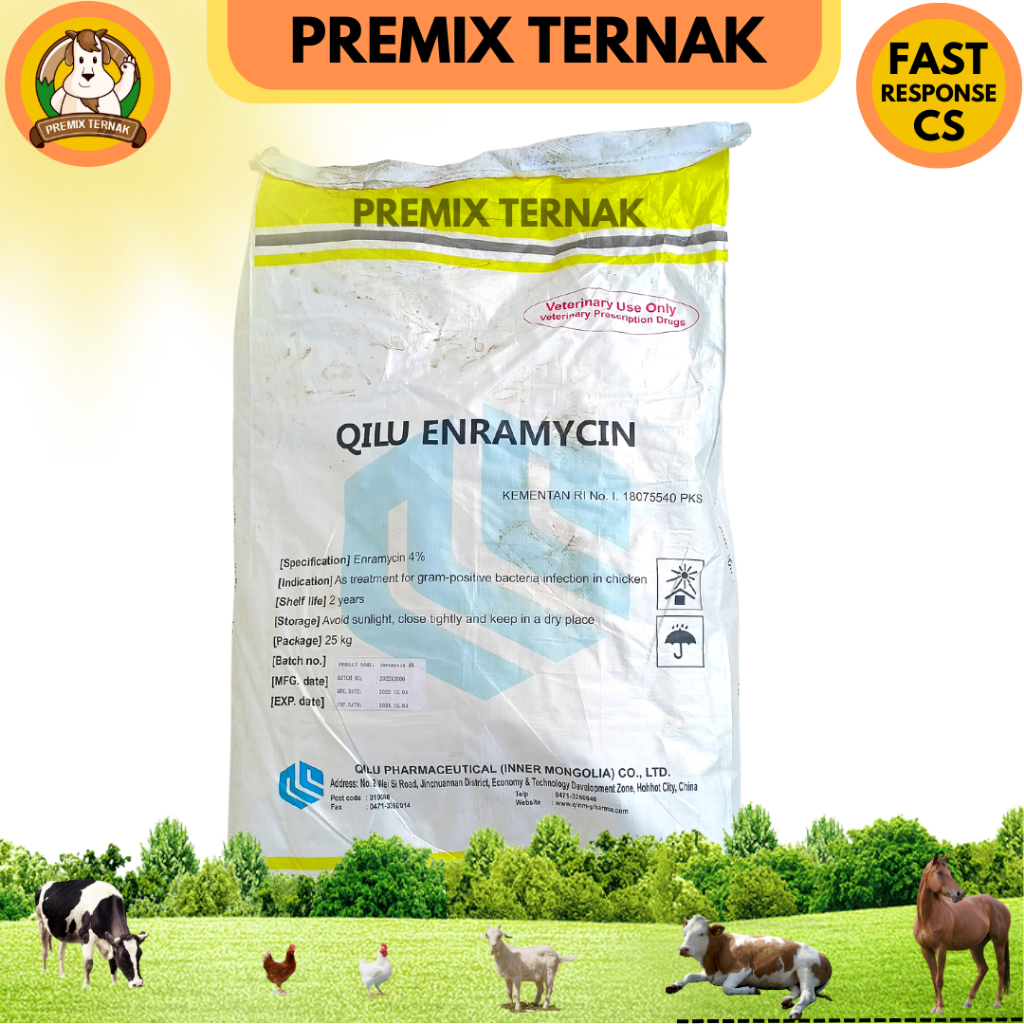 QILU ENRAMYCIN 4% (AGP) 1 KG - Premix Anti Microba Feed Additive Pemacu Produksi Telur