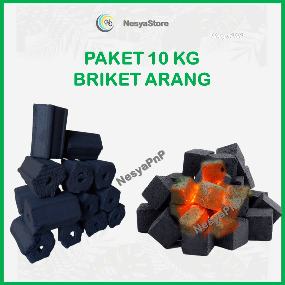 10 Kg Arang Briket Areng Batok Kelapa Kubus Hexagonal