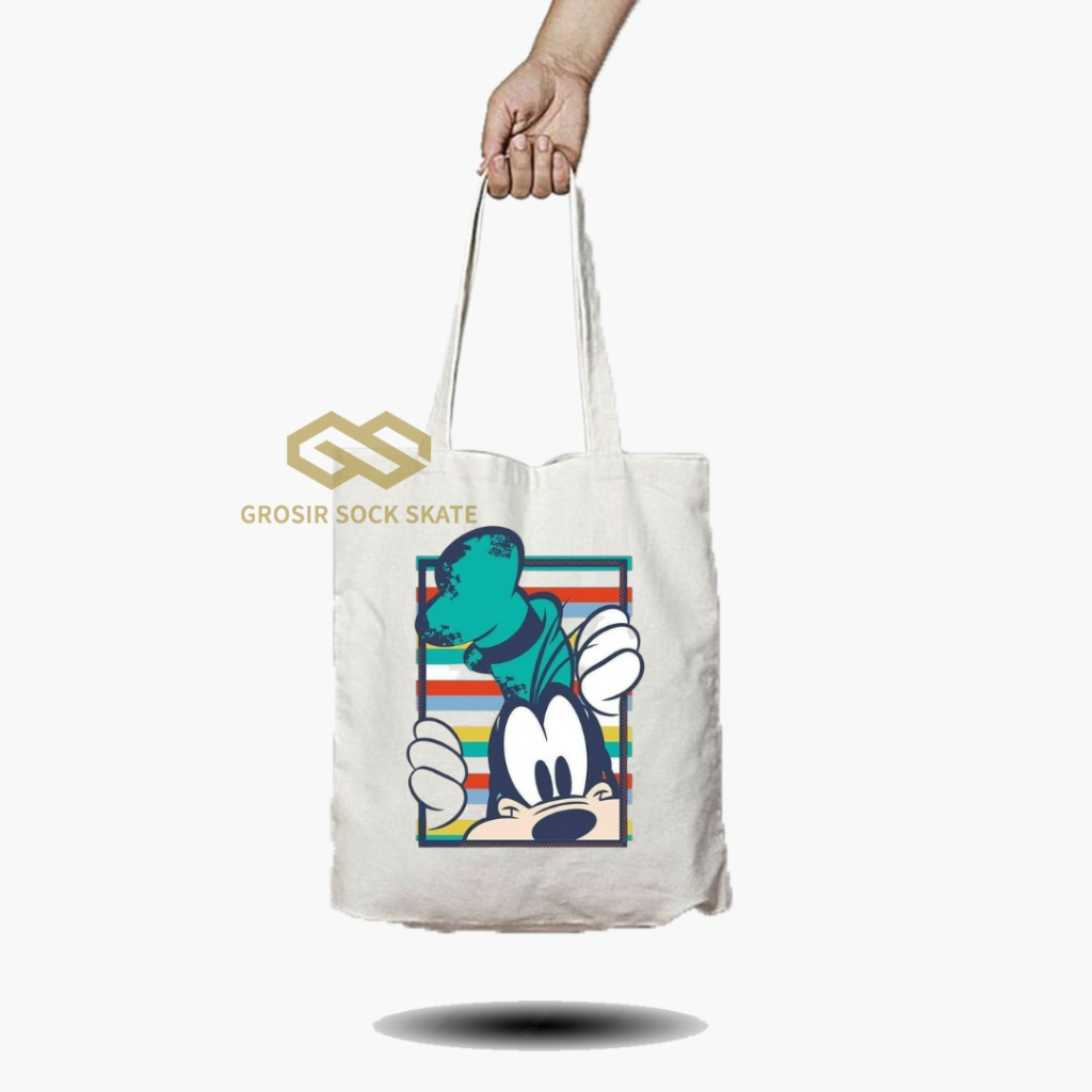 Totebag Kanvas Cartton Mickey/ Tas Tote Music / Musik Band