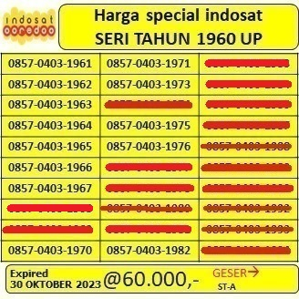 NOMOR CANTIK INDOSAT SERI TAHUN