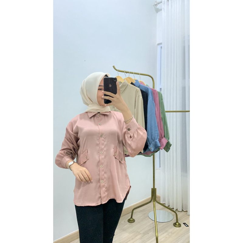 Kemeja Basic Silk-kemeja bahan silk
