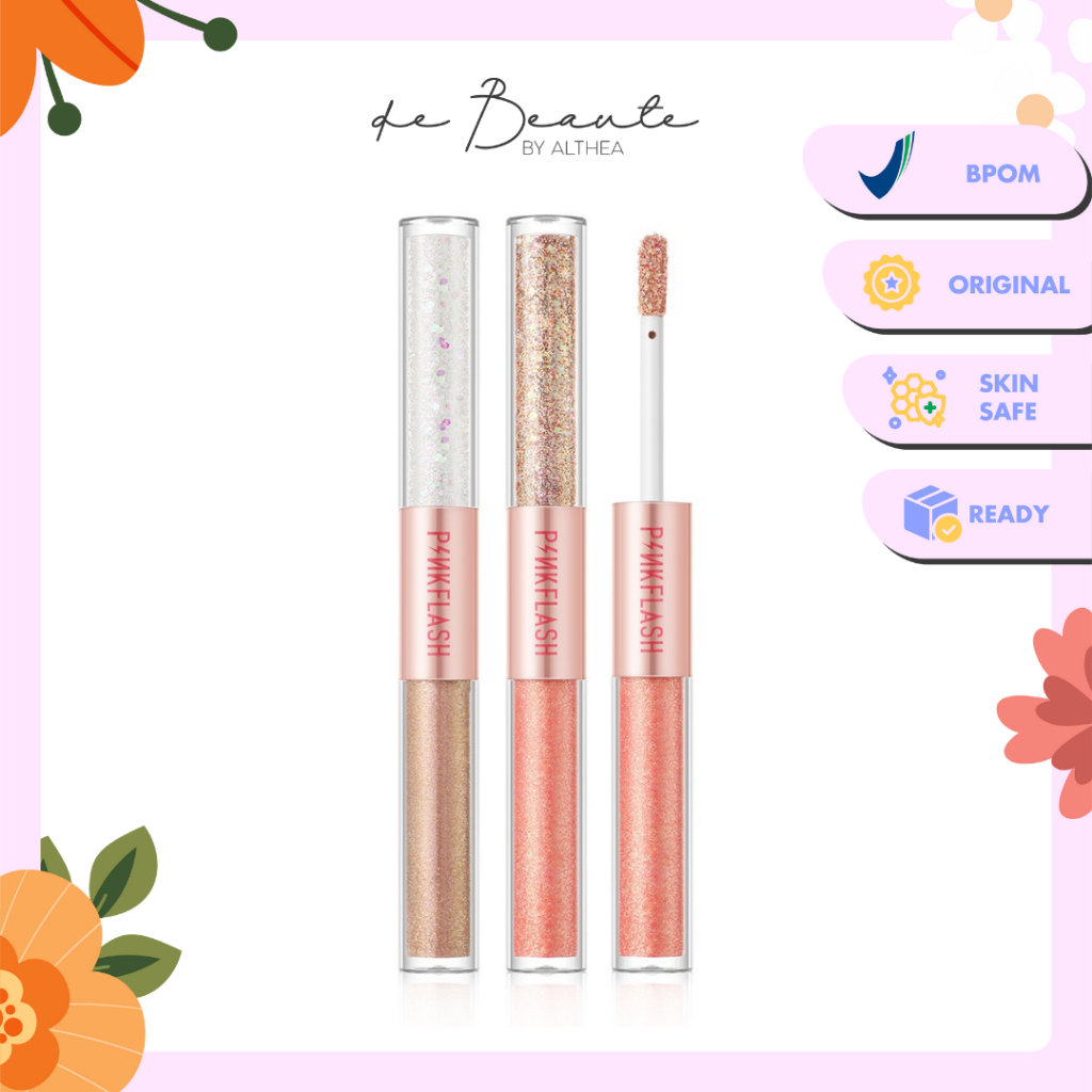 Pinkflash Double Glow 2 in 1 All Glow Liquid Eyeshadow Waterproof Eye Makeup High Pigment Lightweight 3 Colors