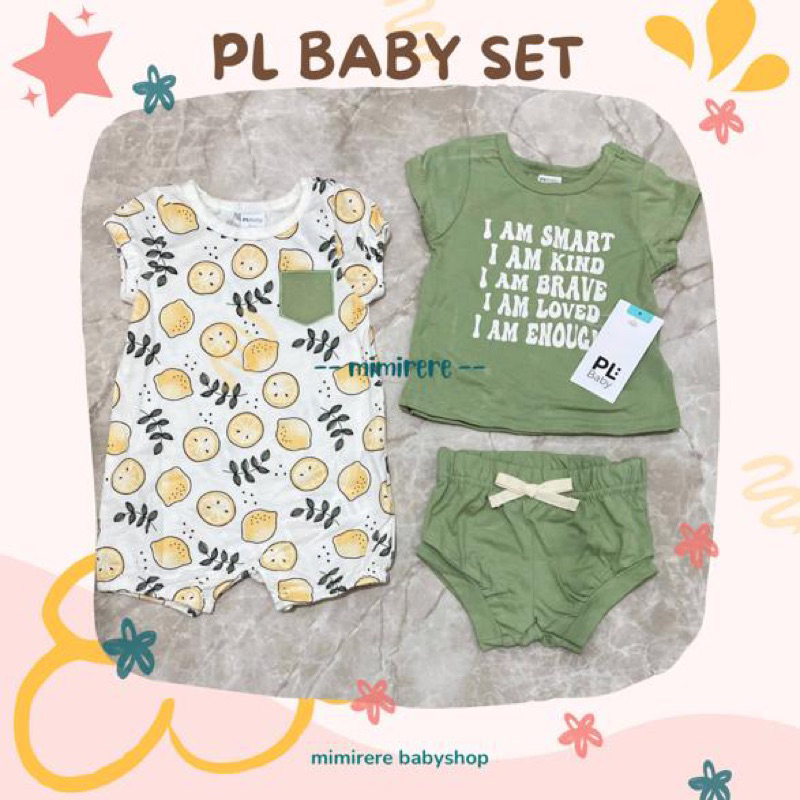 PL Baby Set Romper Tee Short | Setelan Pendek + Jumpsuit PL Baby